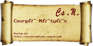 Csurgó Mátyás névjegykártya