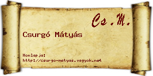 Csurgó Mátyás névjegykártya