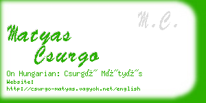 matyas csurgo business card